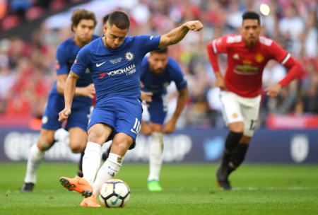 Chelsea FC’s Eden Hazard delivered the winning goal on a penalty kick