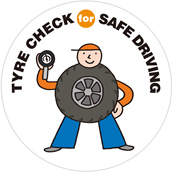 Illust:TYRE CHECK for SAFE DRIVING