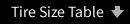 Tire Size Table