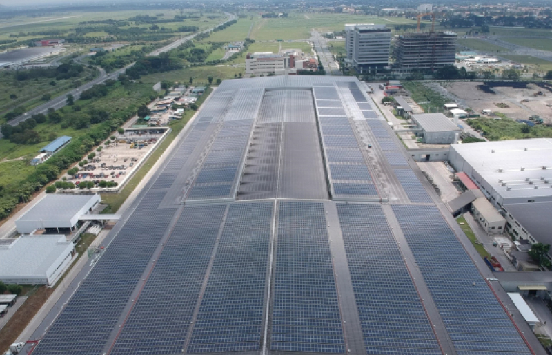 フィリピン工場に設置されている太陽光発電