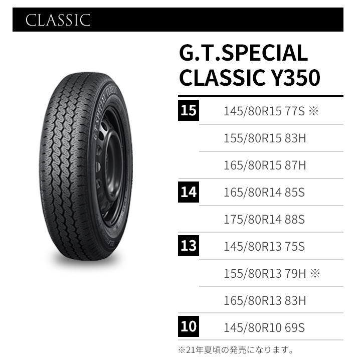 販売実績No.1 13インチ 155 80R13 4本 新品サマータイヤ 旧車 ヨコハマ YOKOHAMA CLASSIC  Y350 R