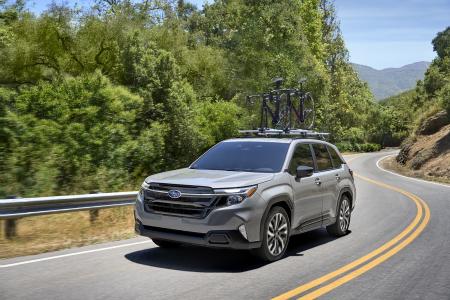 The new Forester  (Vehicle shown in photo differs in grade from those equipped with GEOLANDAR G91) *This photo is used with the permission of Subaru Corporation. Reprint or other usage of this image without prior permission from Subaru Corporation is strictly prohibited.