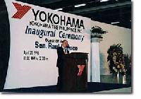 オープニングセレモニーでの萩原社長のスピーチ