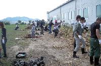 植樹の様子（尾道工場）