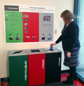 Recycling station at YTMV