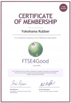 FTSE4Good Index Series 構成銘柄認証書