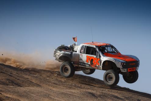 Trick truck driven by Justin Lofton in action at the 2020 BlueWater Desert Challenge