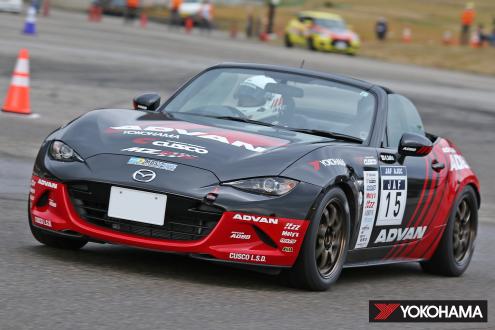 The ADVAN08B Roadster driven by 2020 All-Japan Gymkhana PN-1 class champion Kunio Saito