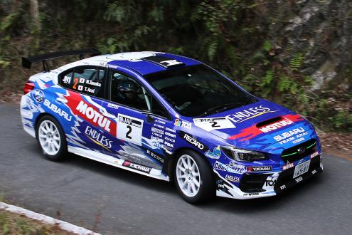 The Shinshiro Rally 2021 victorious machine driven by Toshihiro Arai and Naoya Tanaka