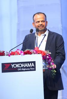 Nitin Mantri (Member of the Board and Managing Officer, Head of OHT Division) speaking at the opening ceremony