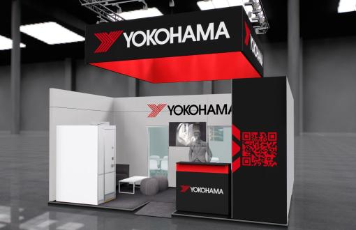 Image of the YOKOHAMA booth at the Aircraft Interiors Expo