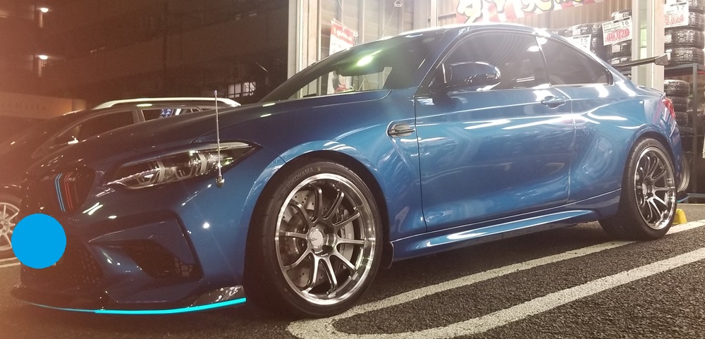 ＢＭＷ Ｍ２ コンペティション Ｆ８７ に ADVAN  Racing  RS-DF PROGRESSIV 19ｲﾝﾁ ﾏｼﾆﾝｸﾞ&ﾚｰｼﾝｸﾞﾊｲﾊﾟｰﾌﾞﾗｯｸ を装着！