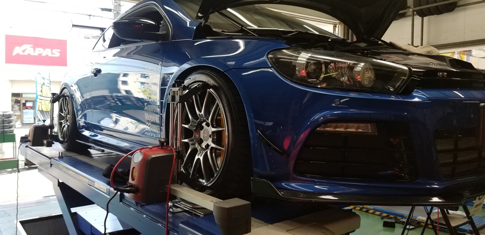本日は VW シロッコ アライメント 調整のお仕事から始まりました！