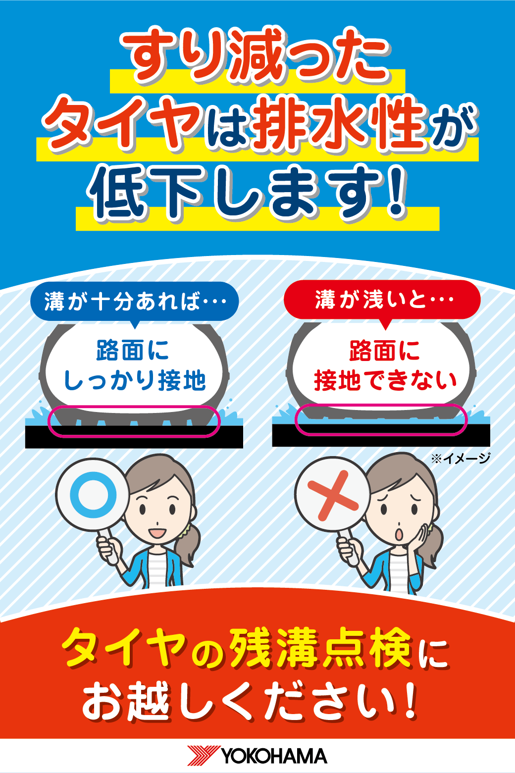 そのタイヤの溝で雨の日の不安ありませんか？