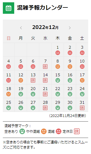 11/24　15時現在のピット混雑状況更新