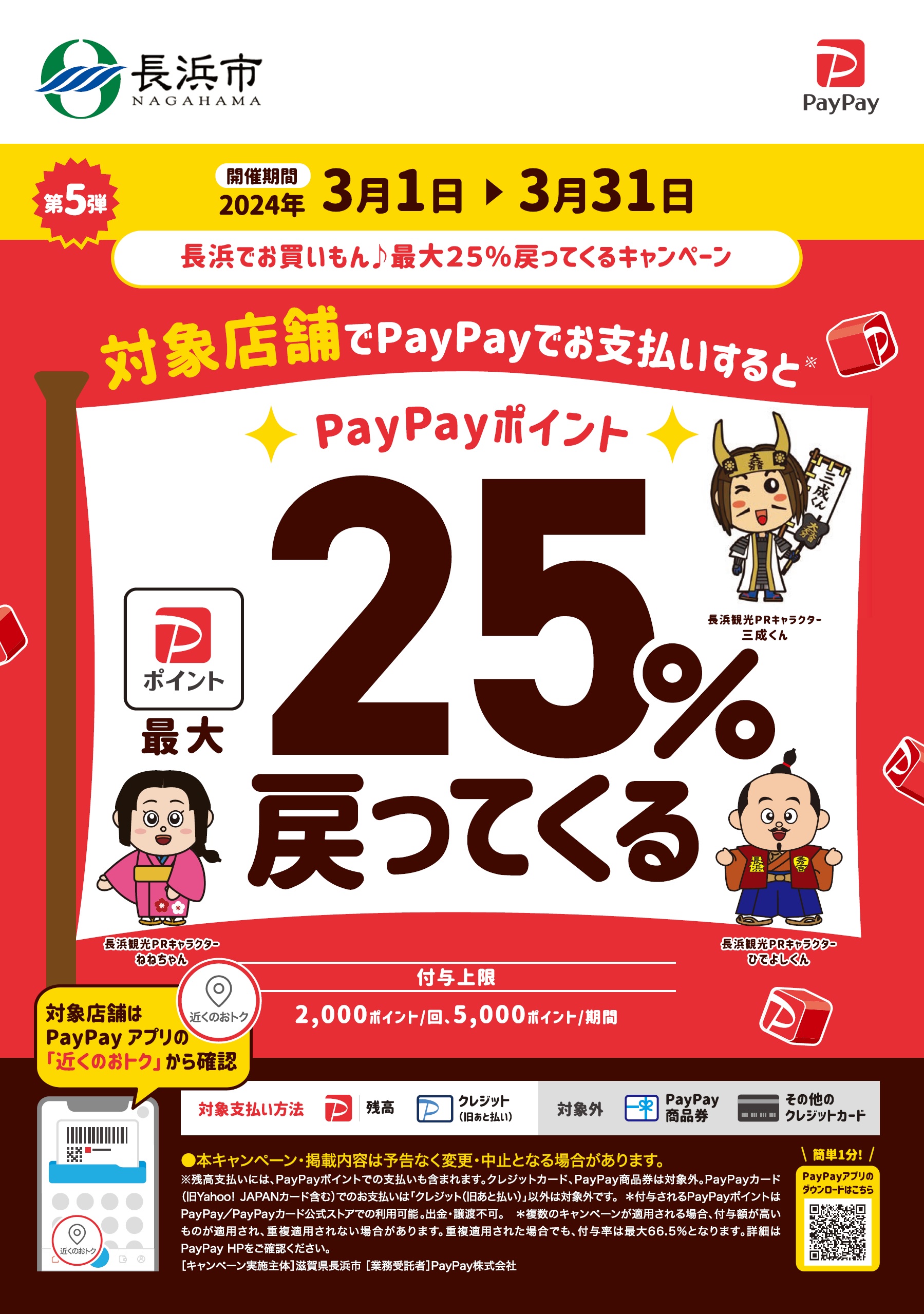 長浜でお買いもん♪最大25％戻ってくるキャンペーン