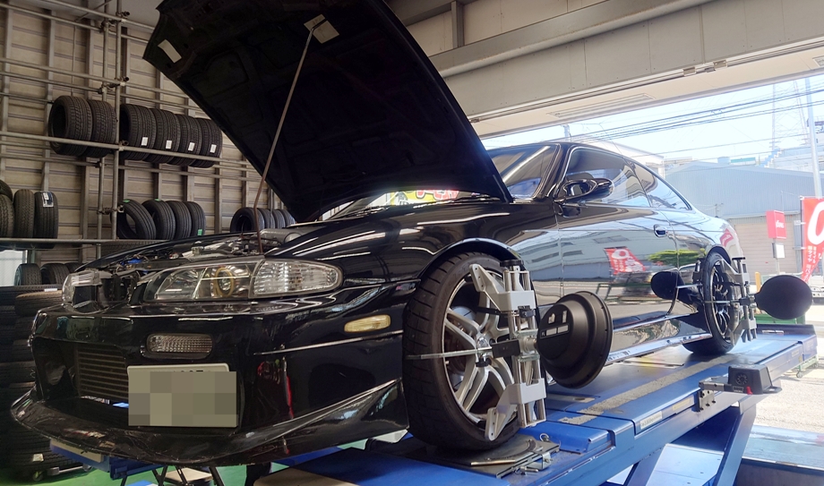シルビア（S14）のアライメント作業！