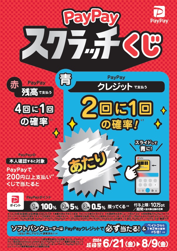 【超P祭】PayPayスクラッチくじ開催～♪