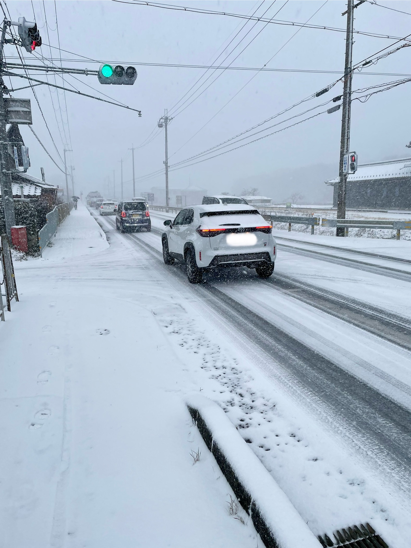 雪降っちゃいましたね！