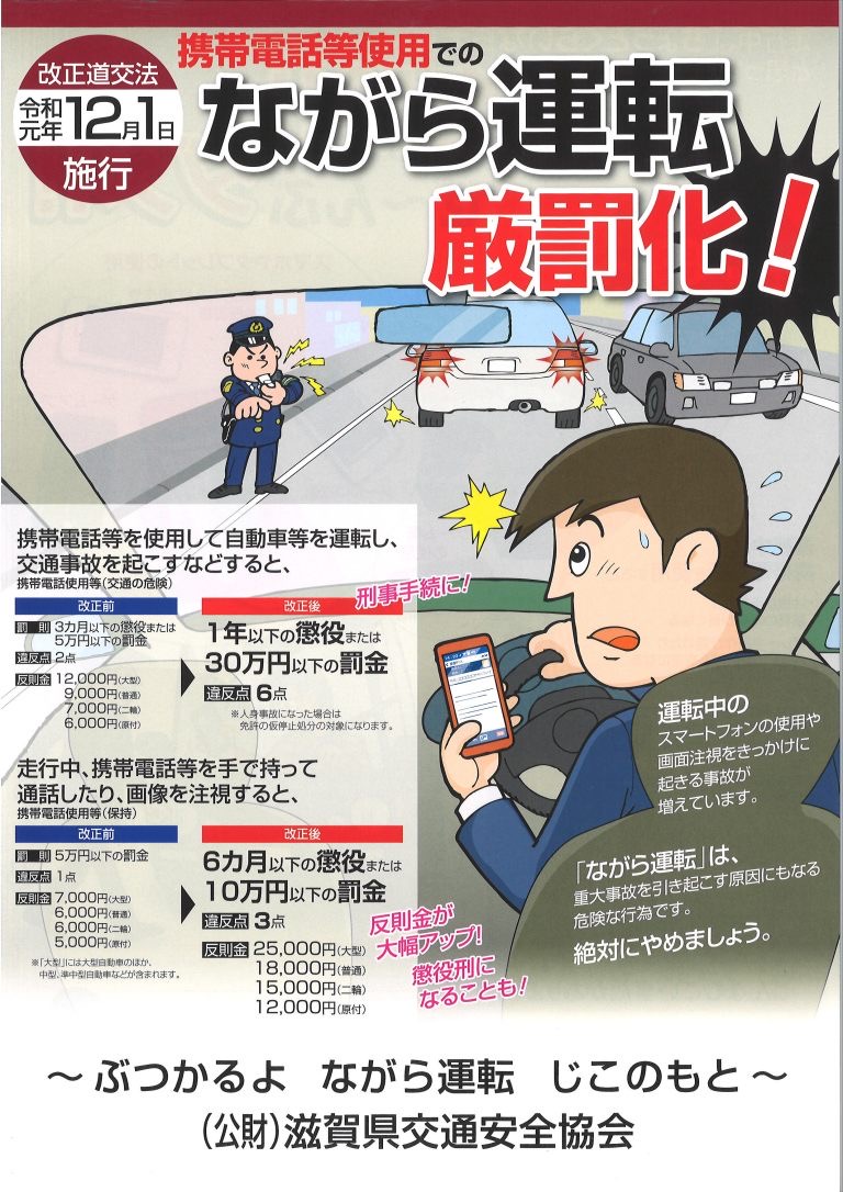 ながら運転厳罰化！