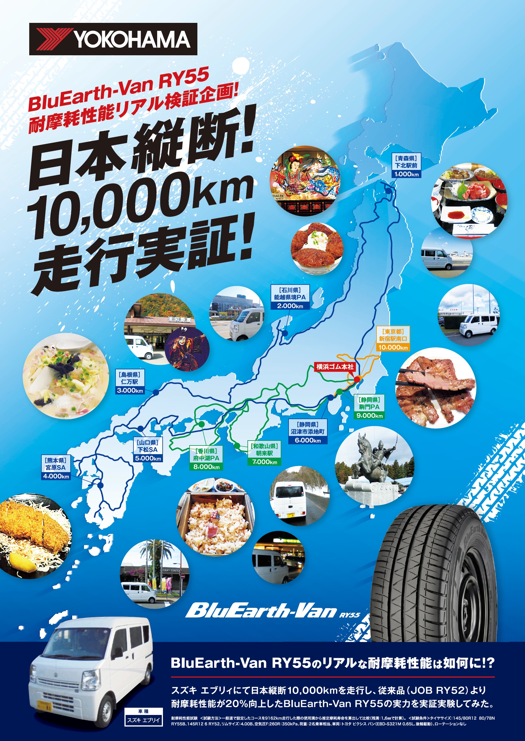 日本縦断10,000ｋｍ走行実証！