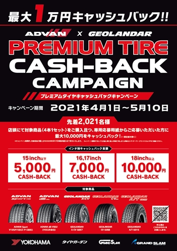 プレミアムタイヤキャッシュバックキャンペーン