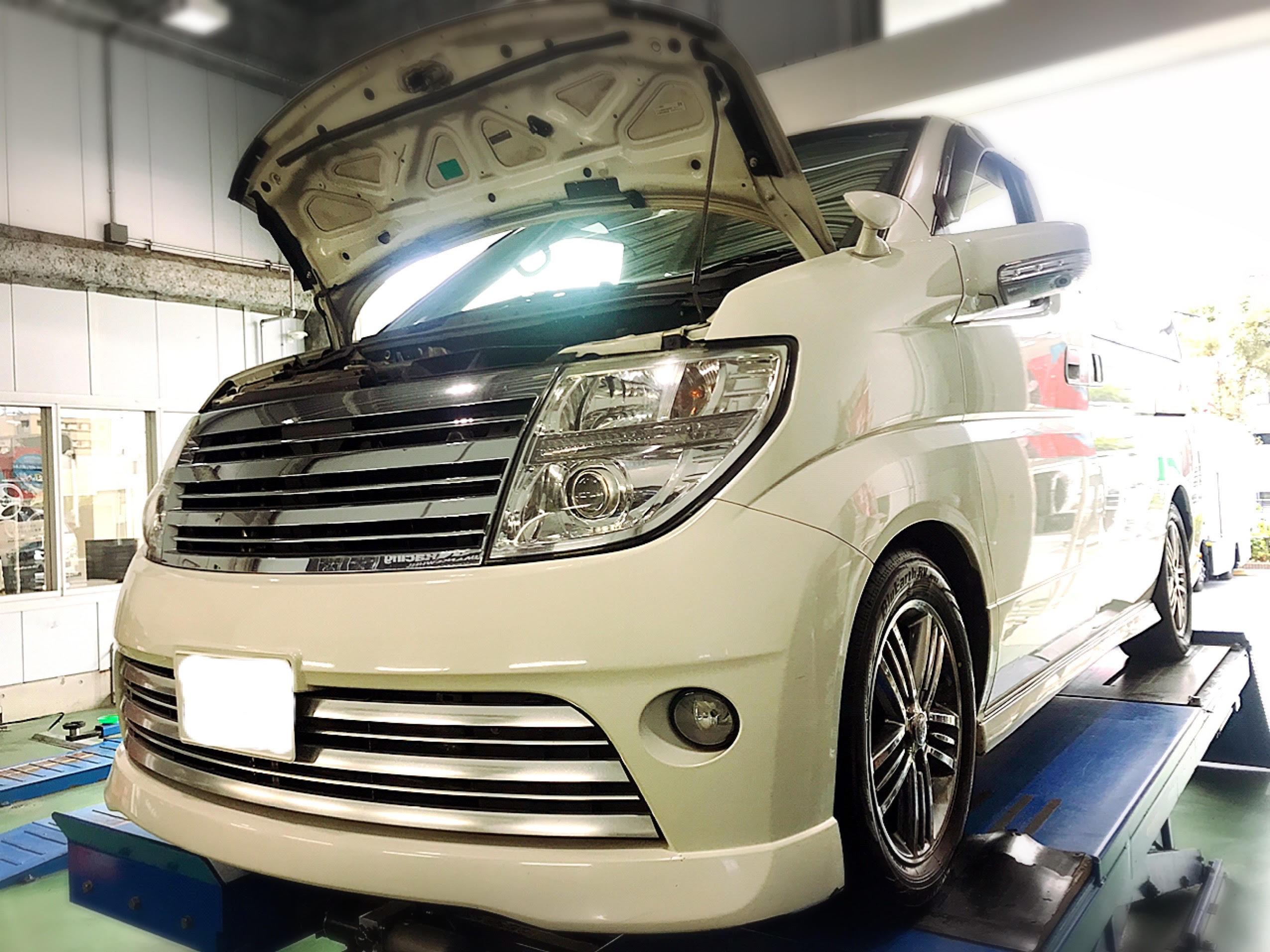 エルグランドにブルーアースRV03＆オイル交換、エレメント交換