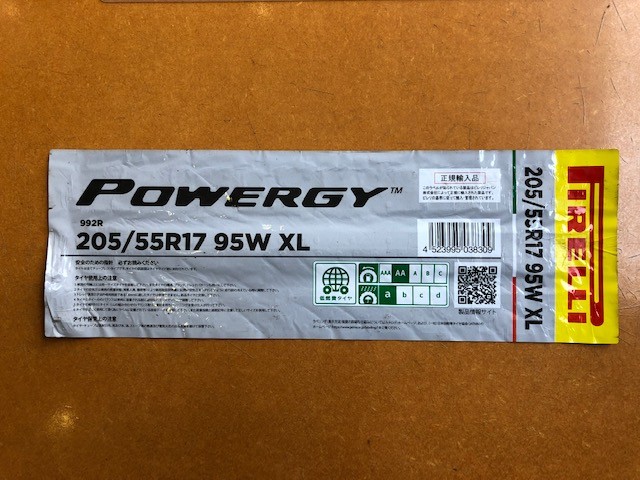 PIRELLI POWERGY 205/55R17 95W XL！