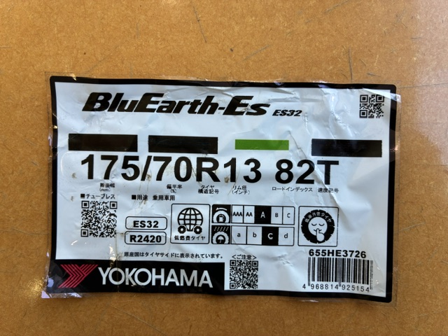 YOKOHAMA BluEarth-ES ES32 175/70R13 82 ！
